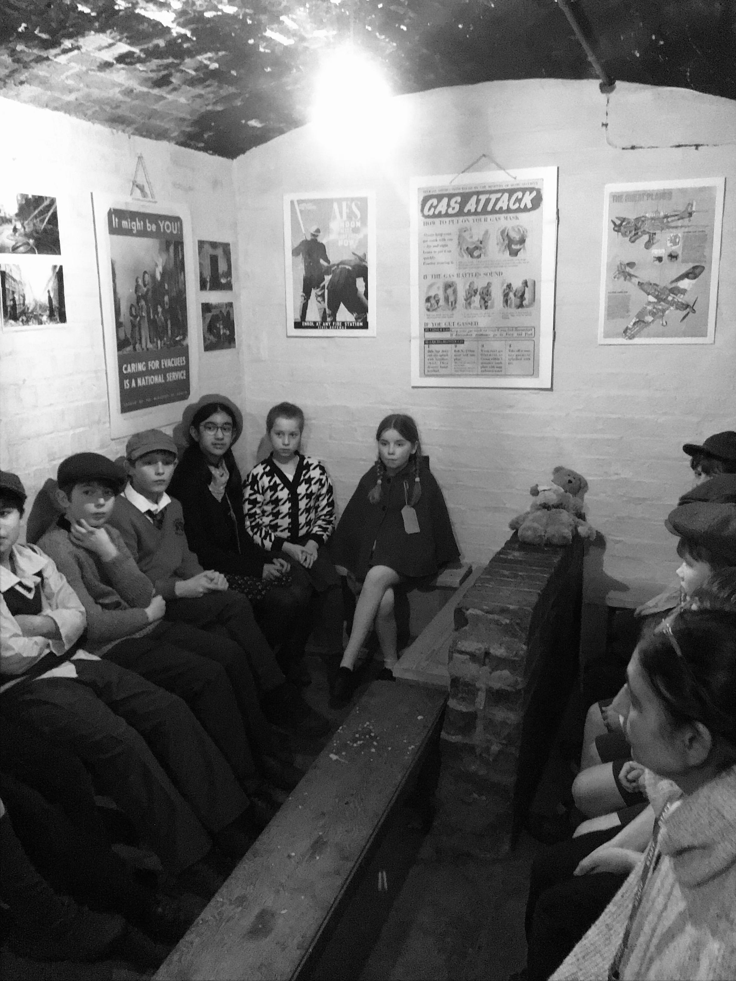 In the Shelter we could hear the bomber overhead.